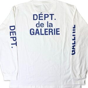 Gallery Dept White and Blue Long Sleeve Tee